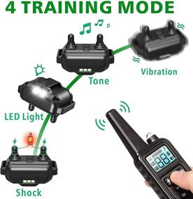 img 2 attached to 🐶 F-color Dog Training Collar: 2600ft Range, Rechargeable, Waterproof - 4 Modes Light Beep Vibration Shock - Medium Large Dogs - 3 Pack