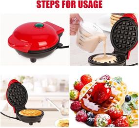 img 3 attached to 🧇 Portable Mini Waffle Maker: Easy-to-Use Electric Non-Stick Grill - Perfect for Breakfast Anywhere!