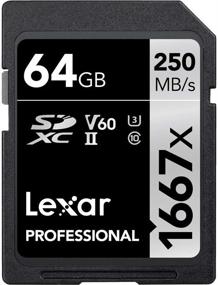 img 1 attached to Lexar Professional 1667x UHS-II U3 V60 SDXC Memory Card - 2 Pack (128GB Total) + Bonus Microfiber Cloth