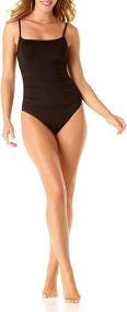 img 2 attached to 🩱 Anne Cole Solid One-Piece Shirred Maillot Swimsuit for Women