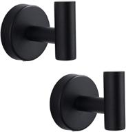 🔗 premium matte black towel hook set – flybath 2 pack shower coat robe hooks, sus 304 stainless steel, wall mounted for bathroom and kitchen logo