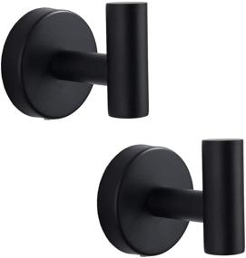 img 4 attached to 🔗 Premium Matte Black Towel Hook Set – Flybath 2 Pack Shower Coat Robe Hooks, SUS 304 Stainless Steel, Wall Mounted for Bathroom and Kitchen