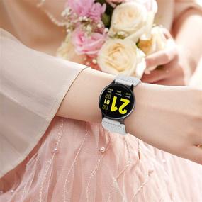 img 1 attached to 🌈 5-пакет удобных нейлоновых ремешков для Samsung Galaxy Watch Active 2 40 мм 44 мм/Active 40 мм/Galaxy Watch 3 41 мм/Galaxy Watch 42 мм/Gear S2/Galaxy Watch 4 - Текстильный 20 мм браслет в белом цвете