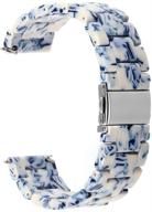 🌸 fiano resin watch band - stylish replacement wristband strap for fitbit versa/versa 2/lite (blue white porcelain) logo