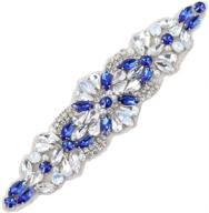 xinfangxiu blue crystal rhinestone applique belt for bridal wedding dress, 8.7x1.9 inches logo