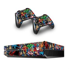 img 3 attached to 🎮 TQS #153 Designer Skin Sticker for Xbox One Console - Superhero Theme with Free Controller Decals