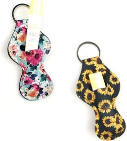 img 1 attached to 💄 Chapstick Keychains P080: Neoprene Patterned Protective Lip Balm Holder