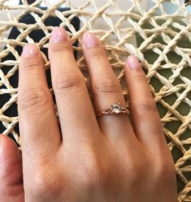 img 1 attached to 💍 Exquisite 10K Rose Gold Morganite Infinity Solitaire Engagement Ring: Naturally Stunning