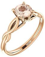 💍 exquisite 10k rose gold morganite infinity solitaire engagement ring: naturally stunning logo