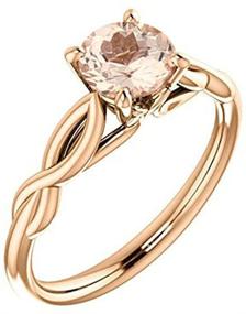 img 4 attached to 💍 Exquisite 10K Rose Gold Morganite Infinity Solitaire Engagement Ring: Naturally Stunning