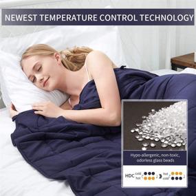 img 3 attached to Stay Cool with LAVEDER Cooling Weighted Blanket: 20lb Washable Heavy Blanket with Ice Beads (60×80, 100% Premium Cotton)