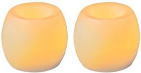 img 1 attached to 🕯️ Inglow by Sterno Home Flameless Mini Hurricanes Vanilla Scented Candle 2-Pack - Cream | CG24101CR201