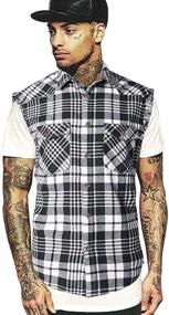 img 3 attached to NUTEXROL Casual Flannel Sleeveless Cotton Men's Clothing and T-Shirts & Tanks