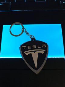 img 1 attached to 🔑 Брелоки для ключей автомобиля Tesla Model S - автомобильные брелоки WetheFounders, аксессуары и подарки, черно-белый резиновый, односторонний дизайн