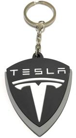 img 4 attached to 🔑 Брелоки для ключей автомобиля Tesla Model S - автомобильные брелоки WetheFounders, аксессуары и подарки, черно-белый резиновый, односторонний дизайн