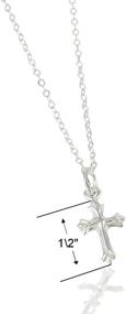 img 1 attached to Sterling Silver Cross Necklace with Chain for Babies (12 inches) & Girls (14 inches) - Perfect Gift for Baby Showers, Baptisms, Christenings, or Welcoming a New Baby - A Cherished Heirloom