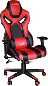 img 3 attached to 🎮 High Back Racing Gaming Chair - Ergonomic Office Chair with Adjustable Armrest and Lumbar Support - Synthetic Leather Computer Chair, Gaming Chair, Lying Chair (Red)