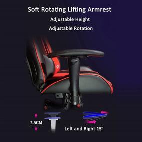 img 1 attached to 🎮 High Back Racing Gaming Chair - Ergonomic Office Chair with Adjustable Armrest and Lumbar Support - Synthetic Leather Computer Chair, Gaming Chair, Lying Chair (Red)