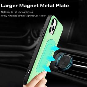 img 2 attached to 📱 ESTPEAK iPhone 12 Mini Magnetic Case 5.4" - Green [Hidden Card Holder Wallet Case with Mirror] [Built-in Metal Plate for Magnetic Car Holder] [Drop Protection] Phone Case