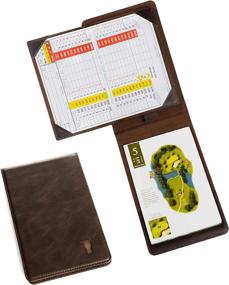 img 3 attached to 🏌️ TORRO Golf Scorecard and Yardage Book Holder - Genuine Leather Flip Wallet with Detachable Scorecard Holder, Slim Design, and Elasticated Pen Loop