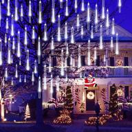 🎄 adecorty christmas lights outdoor - 12 inch 8 tubes snowfall led meteor shower falling rain lights for xmas decoration - luces de navidad para exterior logo