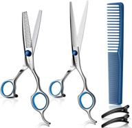 💇 coolala hair cutting scissors kit - 6.5 inch stainless steel razor shears for salon & home use - includes straight scissors, thinning scissors & comb logo