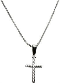 img 4 attached to 💎 Sleek Sterling Silver Cross Necklace with Cable Chain from Italy
