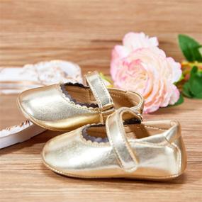 img 3 attached to Kiderence Infant/Toddler Baby Girls Prewalker Mary Jane Flats with Bowknot – Perfect Princess Dress Shoes