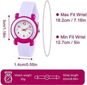 img 1 attached to 🌊 Waterproof Kids Analog Watch for Boys and Girls – Time Teaching Quartz Wristwatch with Soft Band (Ages 3-12)