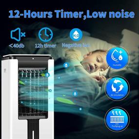 img 1 attached to 🌬️ Portable Electric Air Conditioner Unit: 2-in-1 Cooling Solution with Remote, Timer, 3 Speeds, Tower Fan Function, 7L Water Tank, 2 Ice Packs - Ideal for Home, Office, Kitchen (White)