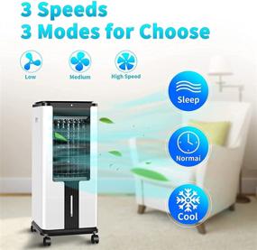 img 3 attached to 🌬️ Portable Electric Air Conditioner Unit: 2-in-1 Cooling Solution with Remote, Timer, 3 Speeds, Tower Fan Function, 7L Water Tank, 2 Ice Packs - Ideal for Home, Office, Kitchen (White)