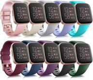 10 пачек силиконовых бандажей для fitbit versa 2 / versa / versa lite / versa se - классические мягкие запасные браслеты для женщин / мужчин (маленький, 10 пачек a) логотип