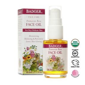 img 3 attached to 🌹 Certified Organic Badger Balm - Damascus Rose Antioxidant Face Oil - 1 oz.