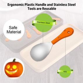 img 1 attached to 🎃 Halloween Pumpkin Carving Kit by Greatever - Professional Stainless Steel Tools Set with Carrying Case (7pcs) for Heavy Duty Carving