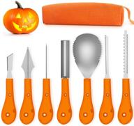 🎃 halloween pumpkin carving kit by greatever - professional stainless steel tools set with carrying case (7pcs) for heavy duty carving логотип