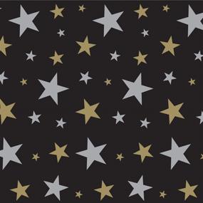 img 1 attached to Enhance Your Event with the Beistle 52102 Star Backdrop in Elegant Black/Silver/Gold