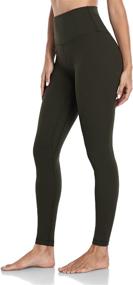 img 4 attached to 🩲 HeyNuts Hawthorn Athletic Essential High Waisted Full Length Workout Leggings for Women: Compression Yoga Legging Pants 28'' - Stay Comfortable and Stylish During Your Fitness Routine