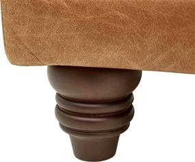 img 2 attached to 🪑 Stone & Beam Bradbury Chesterfield Leather Ottoman: Luxurious and Stylish 30.3"W Cognac Ottoman by Amazon Brand