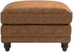 img 3 attached to 🪑 Stone & Beam Bradbury Chesterfield Leather Ottoman: Luxurious and Stylish 30.3"W Cognac Ottoman by Amazon Brand