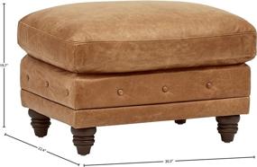 img 1 attached to 🪑 Stone & Beam Bradbury Chesterfield Leather Ottoman: Luxurious and Stylish 30.3"W Cognac Ottoman by Amazon Brand