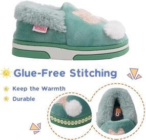 img 3 attached to 🐻 Warm and Cute Toddler Cartoon Slippers for Boys and Girls - Plush Fur Indoor House Shoes