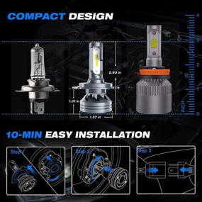 img 1 attached to Лампы для фар Fahren H4/9003/HB2 светодиодные ближнего/дальнего света белого цвета 6500K - улучшенная видимость и безопасность (набор из 2)