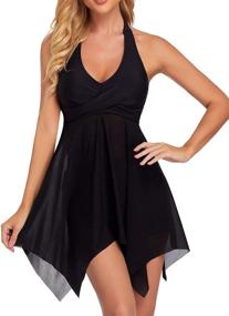 img 4 attached to Holipick Women's Tankini Swimdress with Boyshorts - Trendy Swimsuit Cover Ups & Clothing