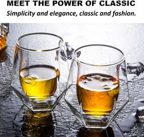 img 3 attached to 🥃 Gootus Whiskey Glasses Set of 2 - Premium Hand Blown Double Walled Glass in Gift Box - Ideal for Whiskey, Scotch, Bourbon & Cocktails