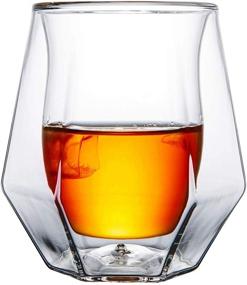 img 4 attached to 🥃 Gootus Whiskey Glasses Set of 2 - Premium Hand Blown Double Walled Glass in Gift Box - Ideal for Whiskey, Scotch, Bourbon & Cocktails