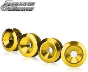 img 1 attached to 🔧 Rolling Gears JDM Bumper Quick Release Front Rear Bumper Fasteners: 4-Piece Set (Gold) with O-Rings