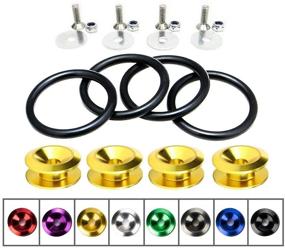 img 4 attached to 🔧 Rolling Gears JDM Bumper Quick Release Front Rear Bumper Fasteners: 4-Piece Set (Gold) with O-Rings
