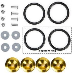 img 3 attached to 🔧 Rolling Gears JDM Bumper Quick Release Front Rear Bumper Fasteners: 4-Piece Set (Gold) with O-Rings