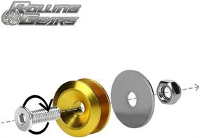 img 2 attached to 🔧 Rolling Gears JDM Bumper Quick Release Front Rear Bumper Fasteners: 4-Piece Set (Gold) with O-Rings