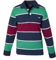 sportoli cotton striped sleeve rugby boys' clothing: stylish tops, tees & shirts logo